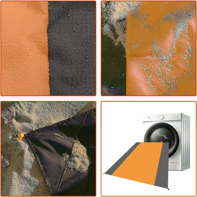 Wind Tour Waterproof Camping Tarp Lightweight Multifunctional Tent Footprint for Camping, Hiking Backpacking, Compact Tent Tarp Ground Sheet Mat for Ground or Under Tent（78.7" x 82.7" | Orange） - Image 4